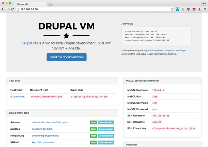 Drupal VM - Dashboard